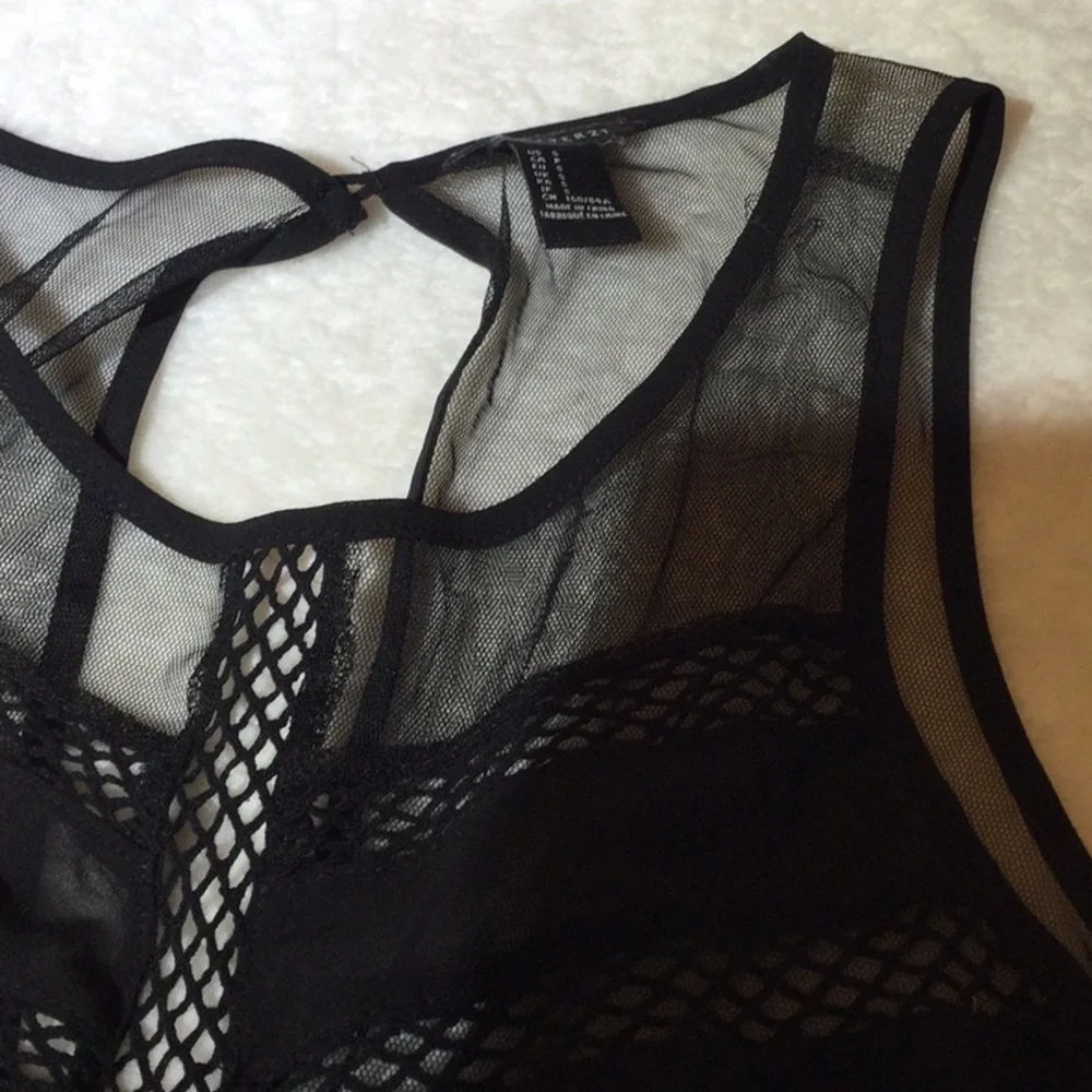 ⭐️ Forever 21 Lace, Sheer Mesh Midi Dress - Picture 3 of 14